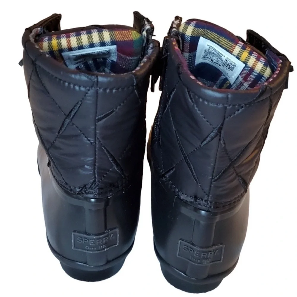 Sperry Women's Quilted Black Rain Boots